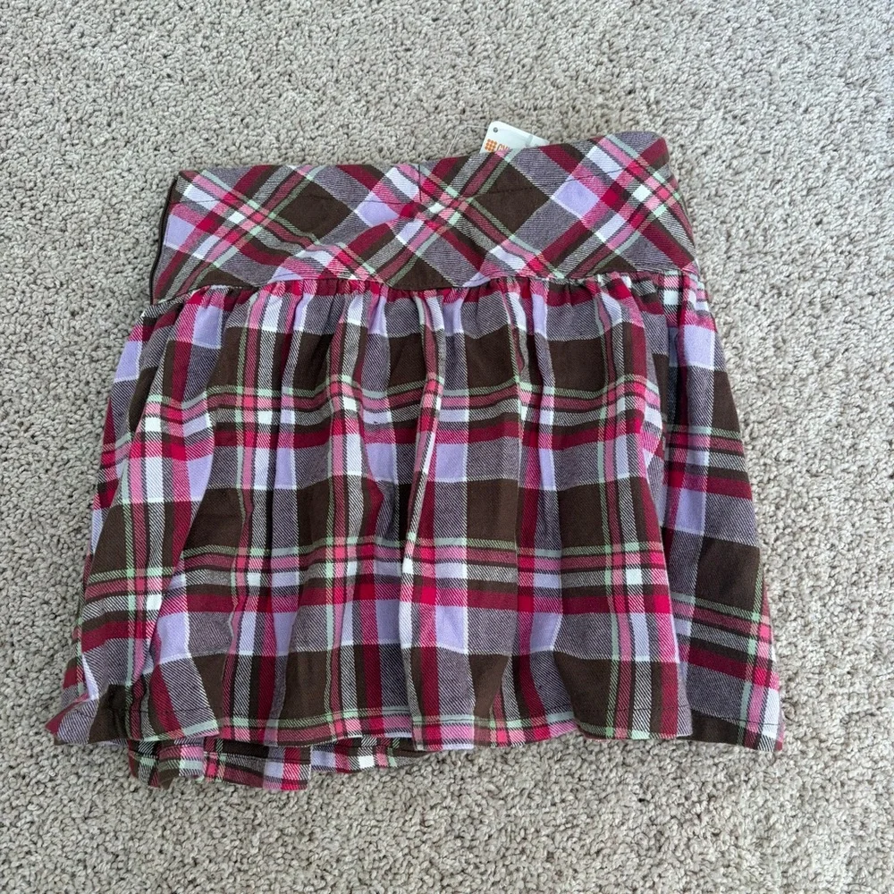 Gymboree NWT Pink, Lavender and Brown Plaid Mini Skirt/Skort size 6